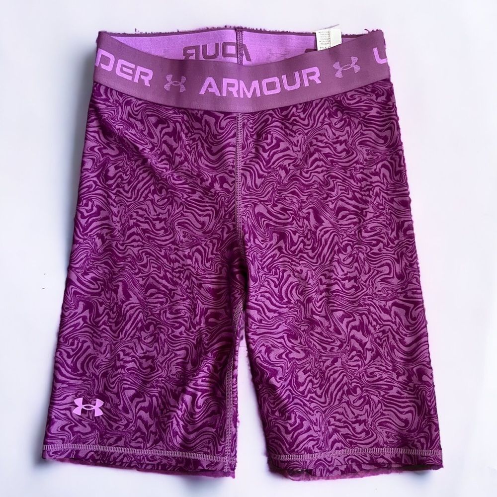 Under Armour Purple Swirl Compression 8” Shorts Size M